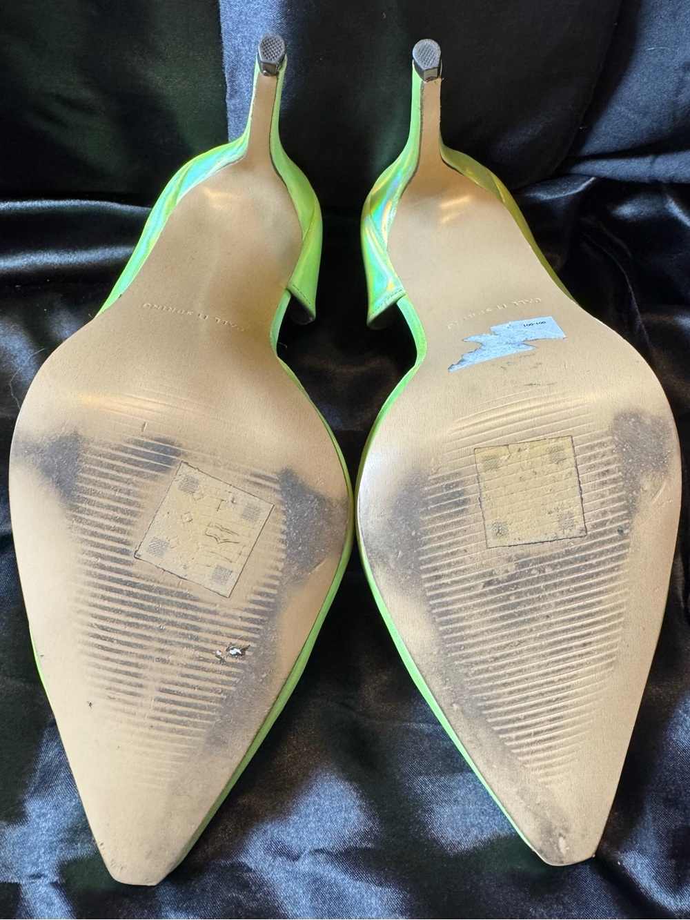 Call It Spring Neon Green Iridescent Pointed-Toe heels - Picture 4 of 4